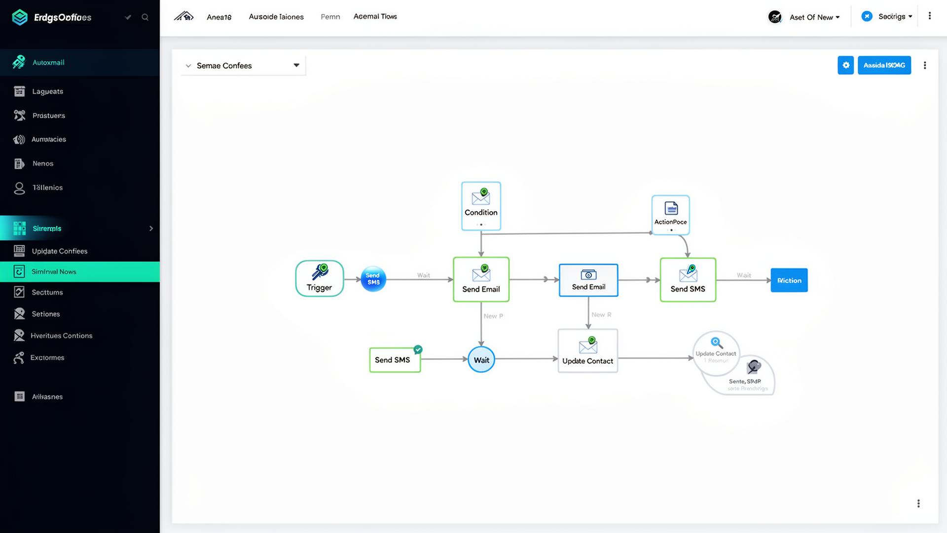 Automation workflow builder with branching follow up sequences